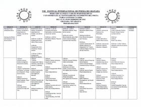 PROGRAM OF THE EIGHTS INTERNATIONAL POETRY FESTIVAL - GRANADA 2012